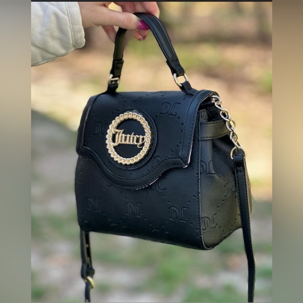 NWT Juicy Couture Crossbody “Stay in Circle” Black Satchel Tote Bag